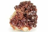 Glittering, Ruby Red Vanadinite Crystals on Barite - Morocco #233970-1